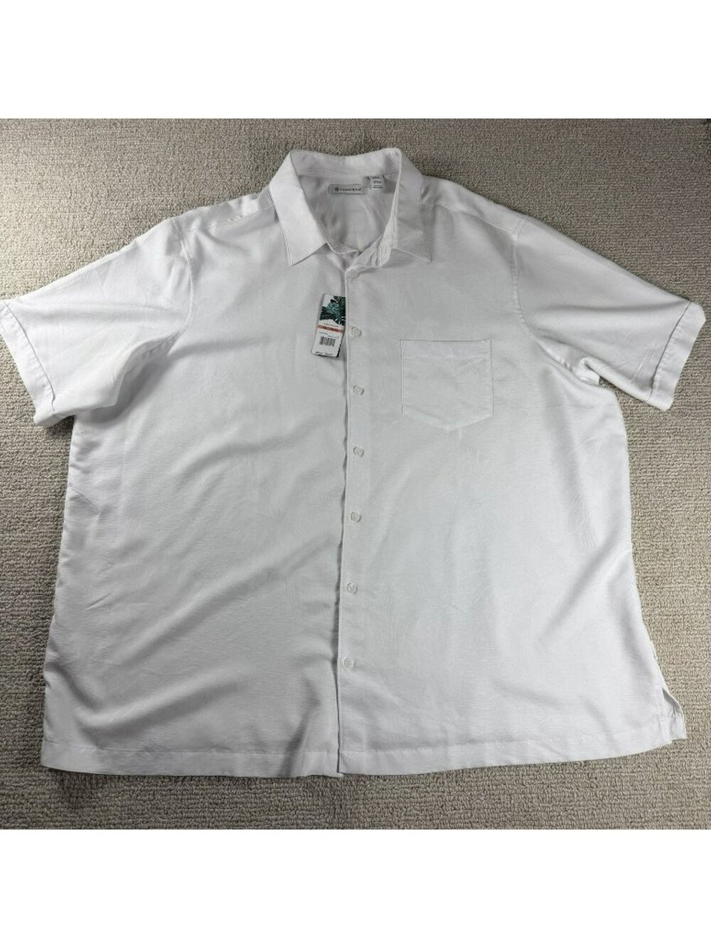 Cubavera Short Sleeve Hawaiian Palm Tree Button Up Shirt White Men’s Size 3XLT